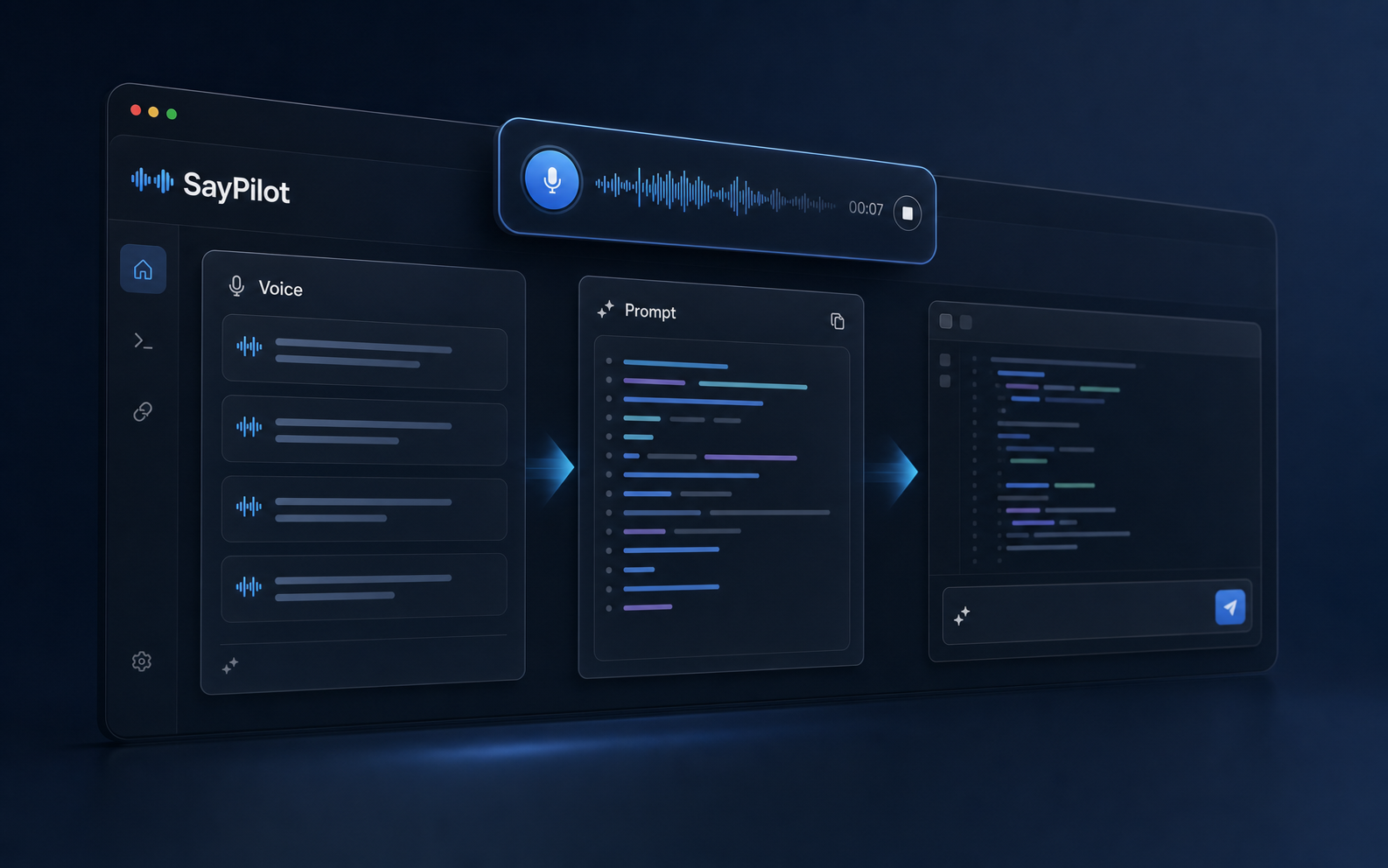 SayPilot desktop voice workflow product presentation